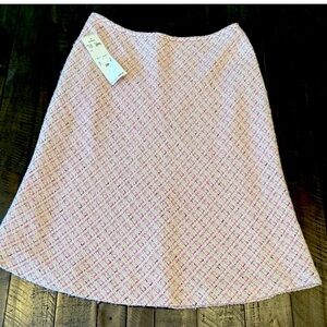 Vintage Anne Klein Suits Rose Pink Tweed Skirt Women's size 2 2P Petite Y2K NEW